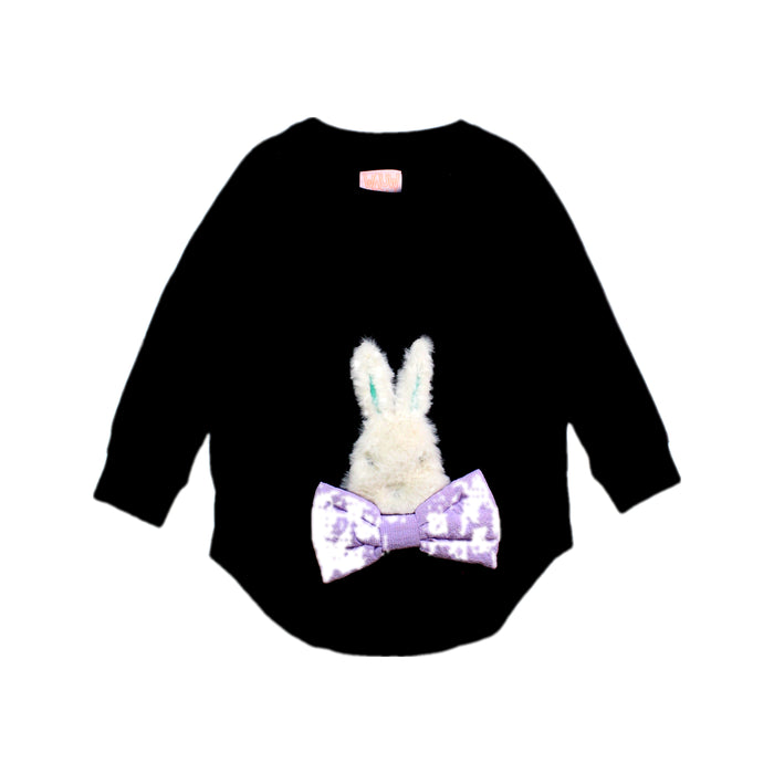 A Black Long Sleeve Tops from Wauw Capow in size 2T for girl. (Front View)