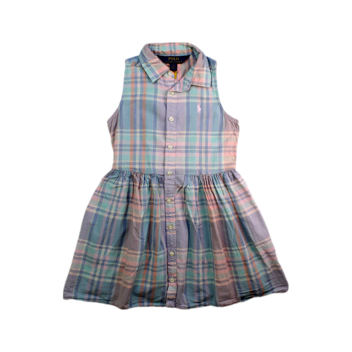 A Multicolour Sleeveless Dresses from Polo Ralph Lauren in size 4T for girl. (Front View)