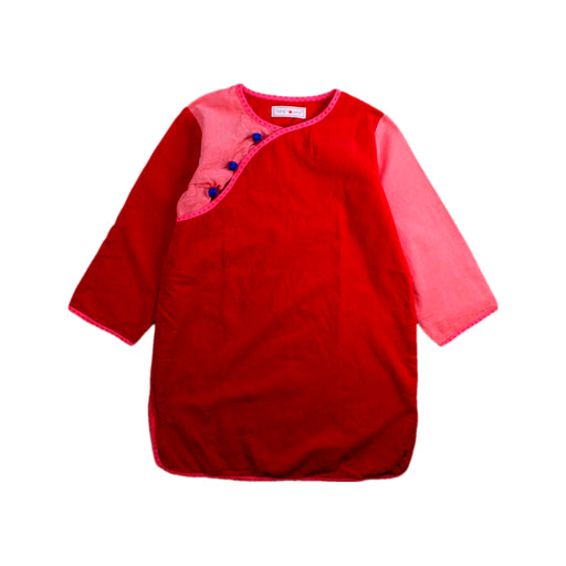 A Red Long Sleeve Dresses from Tang'Roulou in size 4T for girl. (Front View)