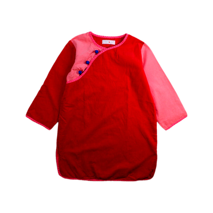 A Red Long Sleeve Dresses from Tang'Roulou in size 4T for girl. (Front View)