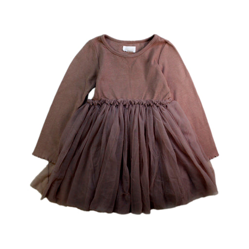 A Brown Long Sleeve Dresses from Jamie Kay in size 3T for girl. (Front View)