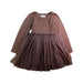 A Brown Long Sleeve Dresses from Jamie Kay in size 3T for girl. (Front View)