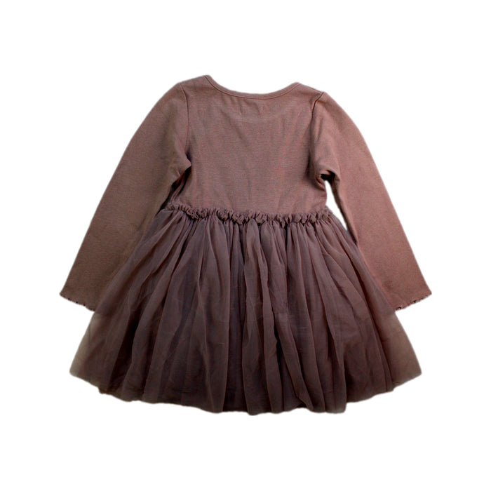 A Brown Long Sleeve Dresses from Jamie Kay in size 3T for girl. (Back View)