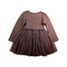 A Brown Long Sleeve Dresses from Jamie Kay in size 3T for girl. (Back View)