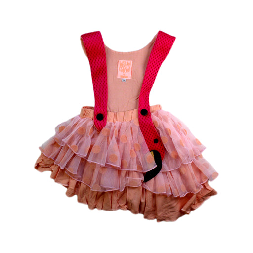 A Pink Overall Dresses from Wauw Capow in size 3T for girl. (Front View)
