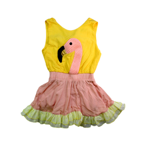 A Yellow Sleeveless Dresses from Wauw Capow in size 4T for girl. (Front View)