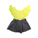 A Yellow Overall Dresses from Wauw Capow in size 3T for girl. (Back View)