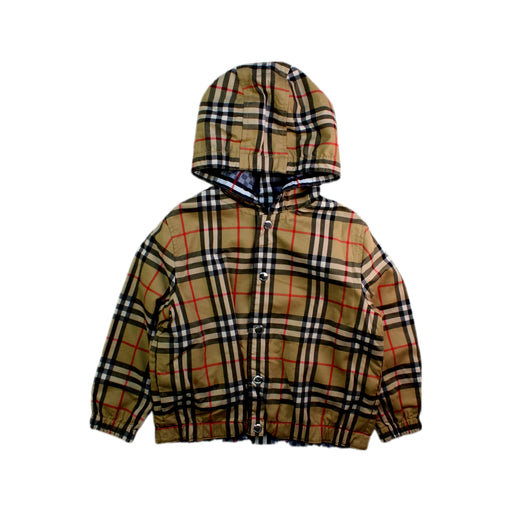 A Beige Rain Jackets from Burberry in size 4T for boy. (Front View)
