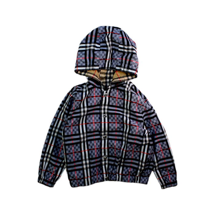 A Beige Rain Jackets from Burberry in size 4T for boy. (Back View)