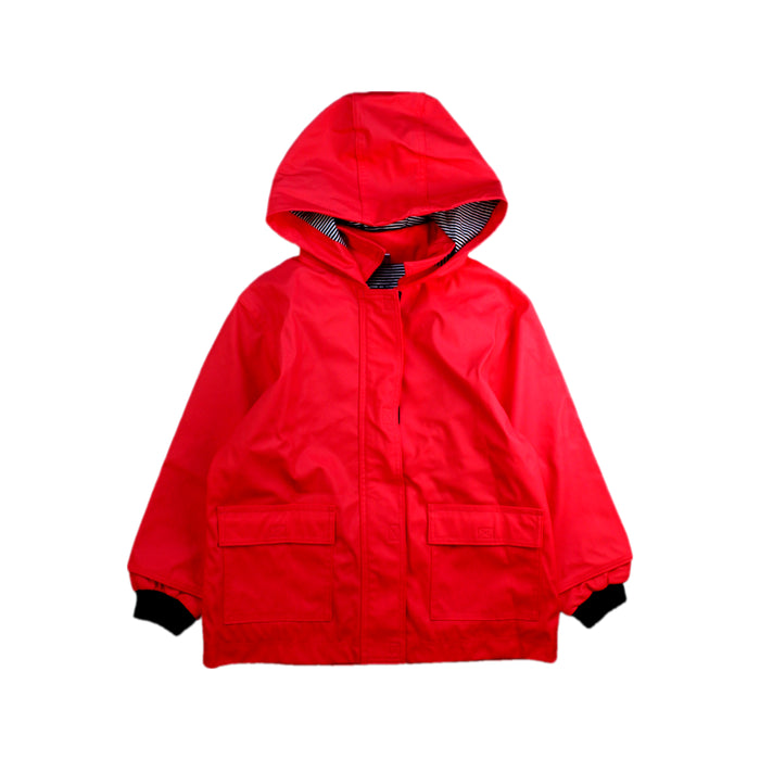 A Red Rain Jackets from Petit Bateau in size 4T for neutral. (Front View)