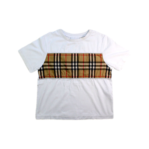 A White Short Sleeve T Shirts from Burberry in size 4T for boy. (Front View)