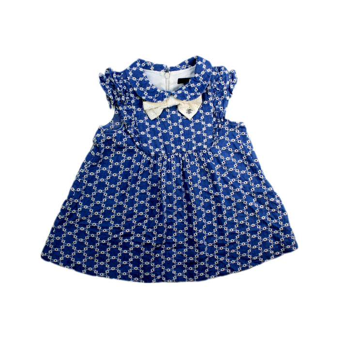 A Blue Sleeveless Dresses from Nicholas & Bears in size 4T for girl. (Front View)