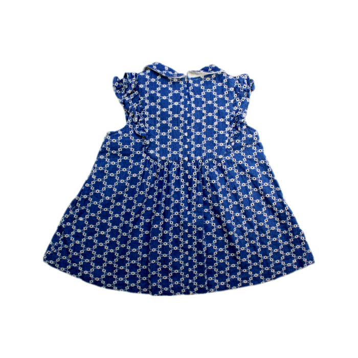 A Blue Sleeveless Dresses from Nicholas & Bears in size 4T for girl. (Back View)