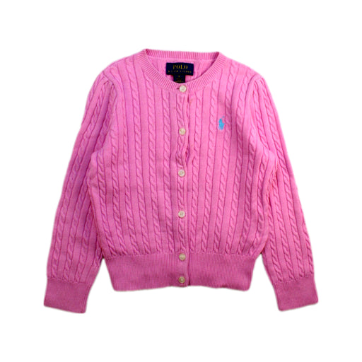 A Pink Cardigans from Polo Ralph Lauren in size 4T for girl. (Front View)