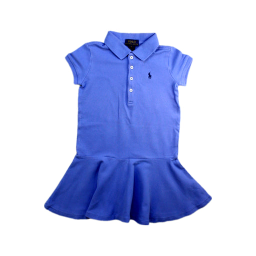 A Blue Short Sleeve Dresses from Polo Ralph Lauren in size 4T for girl. (Front View)