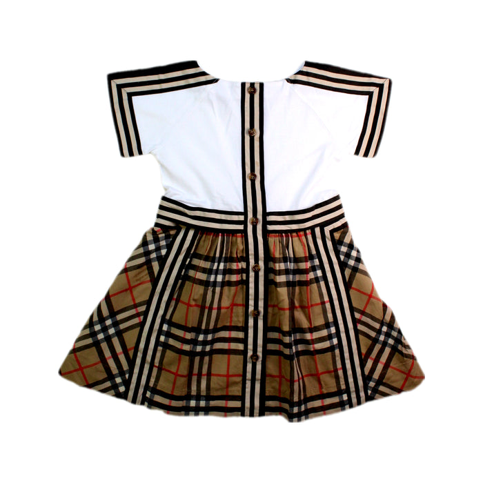 A White Short Sleeve Dresses from Burberry in size 2T for girl. (Back View)