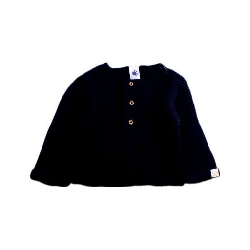 A Navy Cardigans from Petit Bateau in size 12-18M for girl. (Front View)