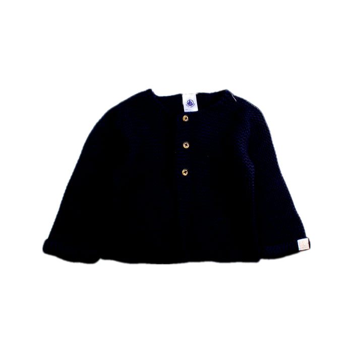 A Navy Cardigans from Petit Bateau in size 12-18M for girl. (Front View)