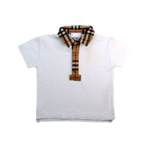 A White Short Sleeve Polos from Burberry in size 12-18M for boy. (Front View)