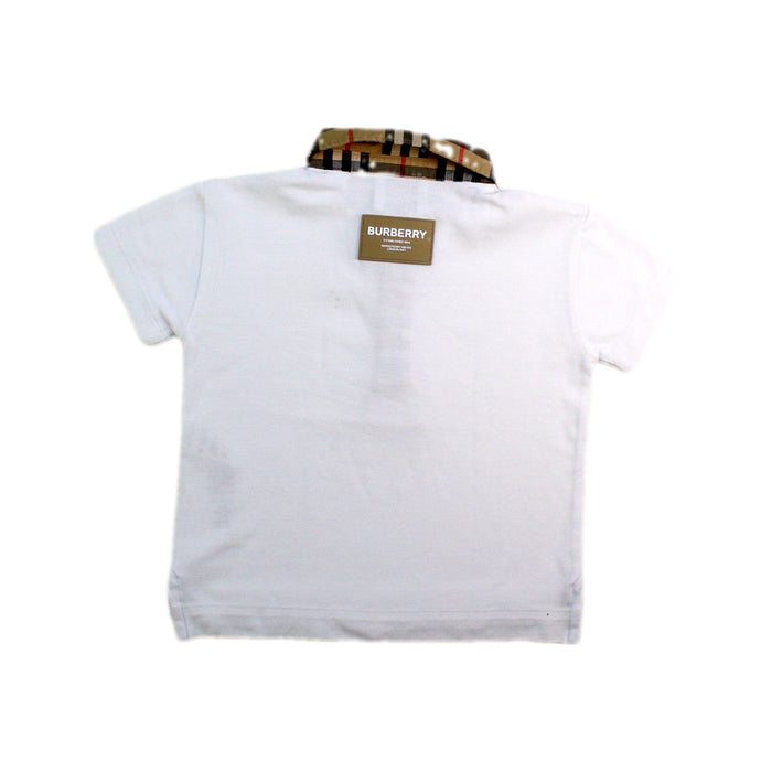 A White Short Sleeve Polos from Burberry in size 12-18M for boy. (Back View)