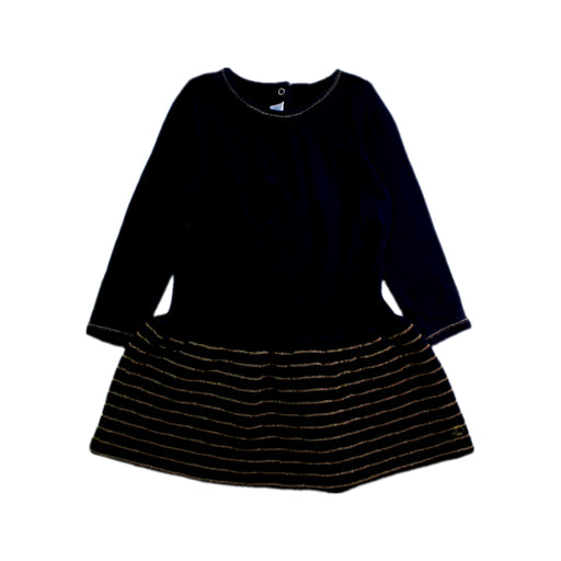 A Black Long Sleeve Dresses from Petit Bateau in size 18-24M for girl. (Front View)