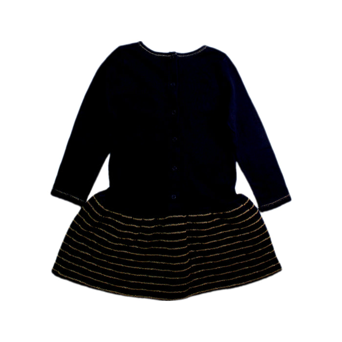 A Black Long Sleeve Dresses from Petit Bateau in size 18-24M for girl. (Back View)