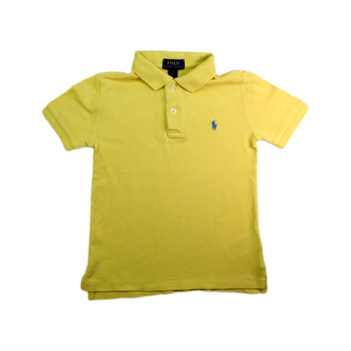 A Yellow Short Sleeve Polos from Polo Ralph Lauren in size 4T for boy. (Front View)