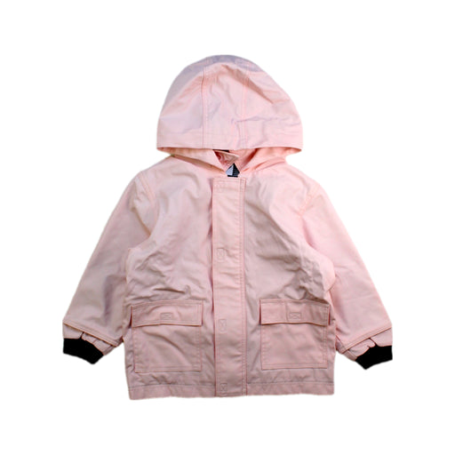 A Pink Rain Jackets from Petit Bateau in size 18-24M for girl. (Front View)