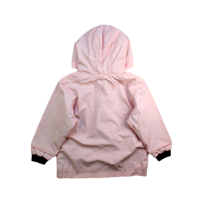 A Pink Rain Jackets from Petit Bateau in size 18-24M for girl. (Back View)