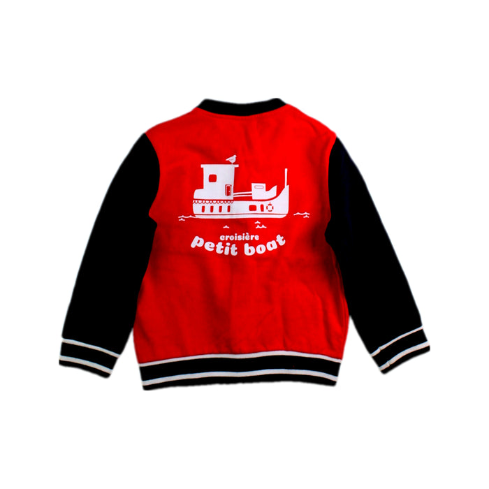 A Red Lightweight Jackets from Petit Bateau in size 3T for boy. (Back View)