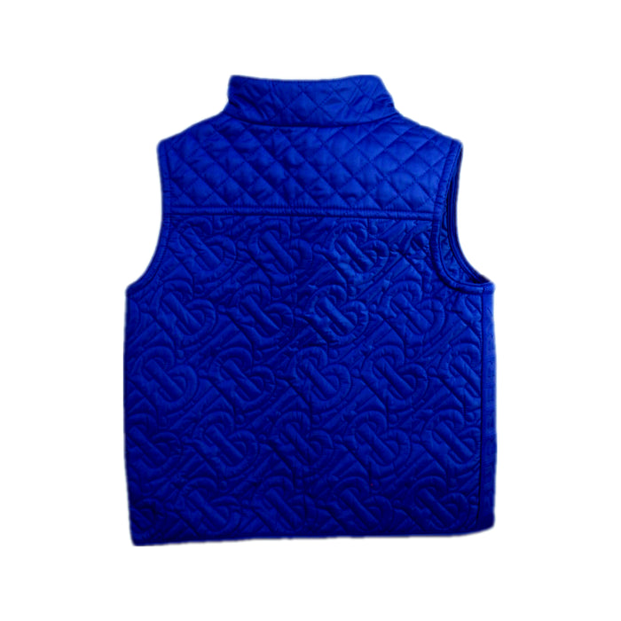 A Blue Outerwear Vests from Burberry in size 12-18M for boy. (Back View)