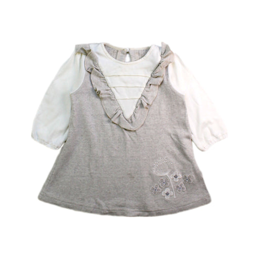 A Grey Long Sleeve Dresses from Natures Purest in size 6-12M for girl. (Front View)