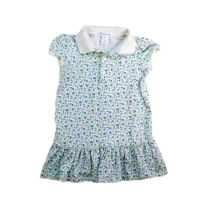 A Blue Short Sleeve Dresses from Ralph Lauren in size 12-18M for girl. (Front View)
