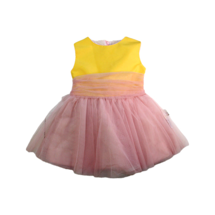 A Yellow Sleeveless Dresses from I Pinco Pallino in size 2T for girl. (Front View)
