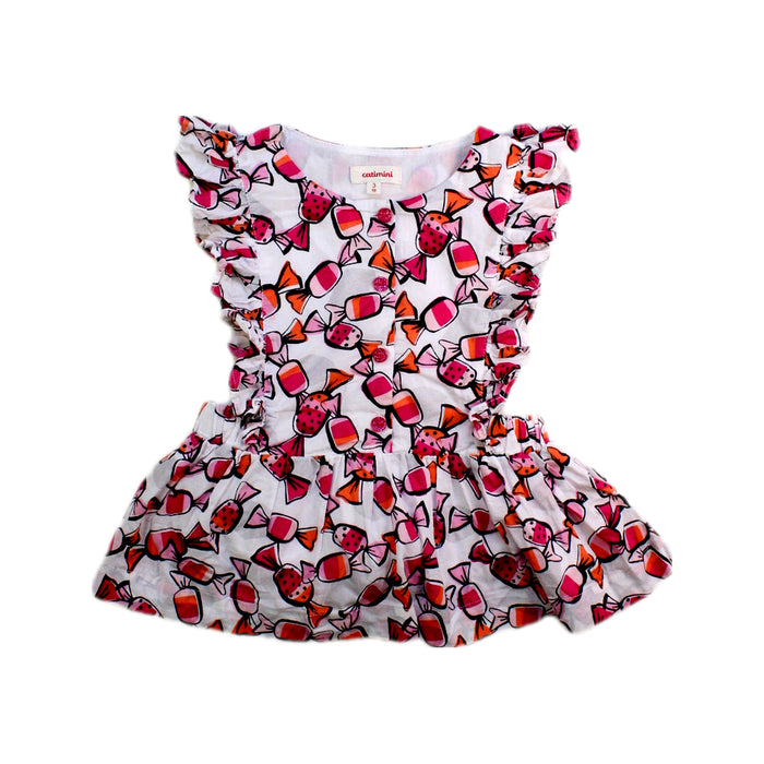 A Pink Sleeveless Tops from Catimini in size 3T for girl. (Front View)