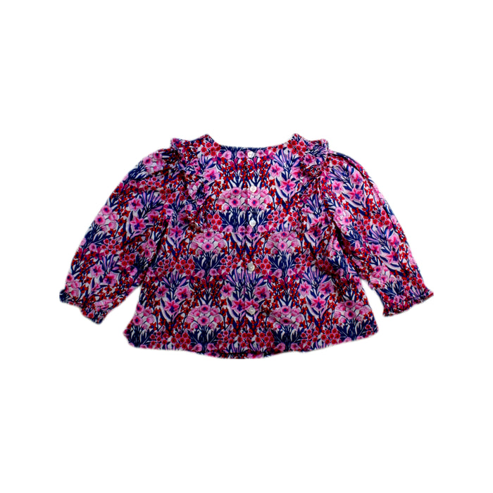 A Pink Long Sleeve Tops from Jacadi in size 6-12M for girl. (Back View)
