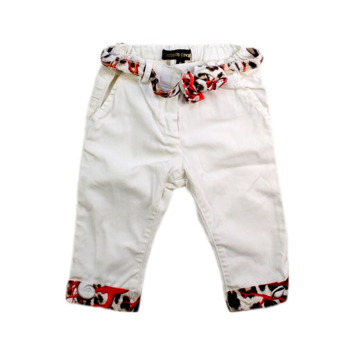 A White Casual Pants from Roberto Cavalli in size 3-6M for girl. (Front View)