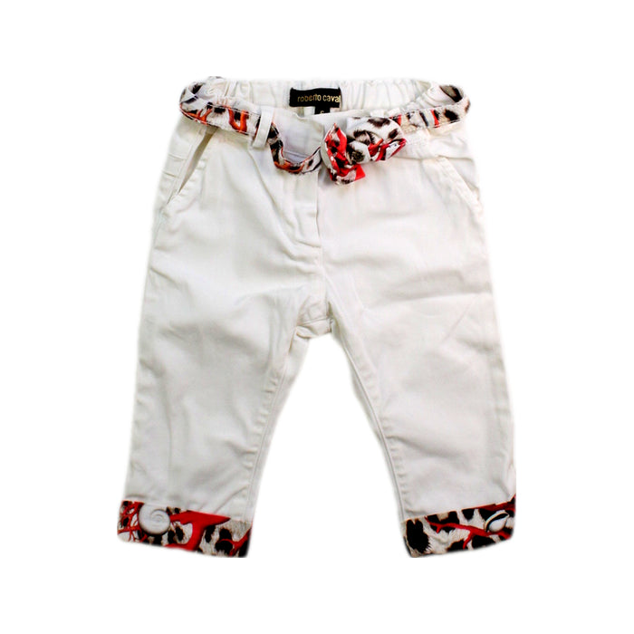 A White Casual Pants from Roberto Cavalli in size 3-6M for girl. (Front View)