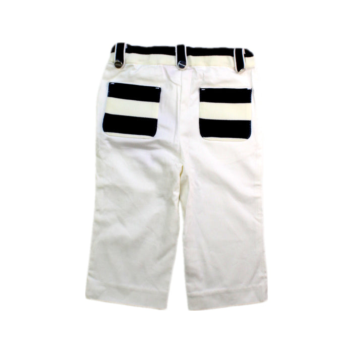 A White Dress Pants from Ferrari in size 6-12M for girl. (Back View)