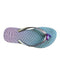 A Purple Flip Flops from Havaianas in size 6T for girl. (Front View)