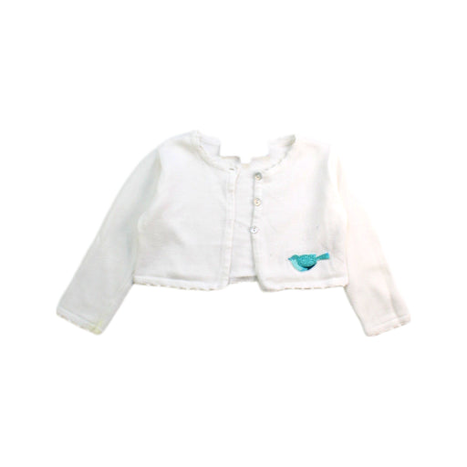 A White Cardigans from Tartine et Chocolat in size 6-12M for girl. (Front View)