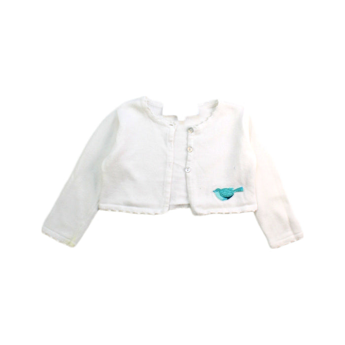 A White Cardigans from Tartine et Chocolat in size 6-12M for girl. (Front View)