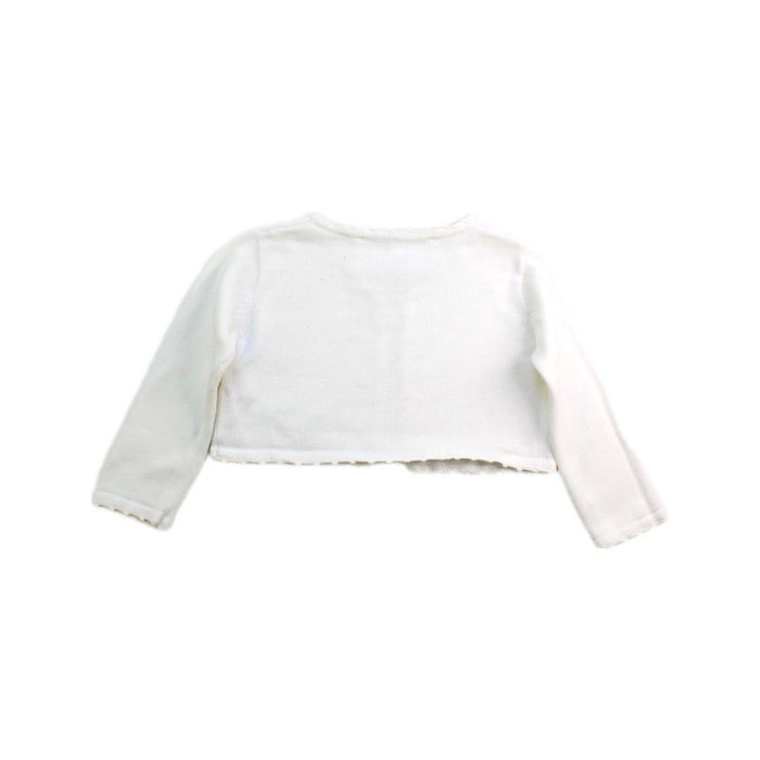 A White Cardigans from Tartine et Chocolat in size 6-12M for girl. (Back View)