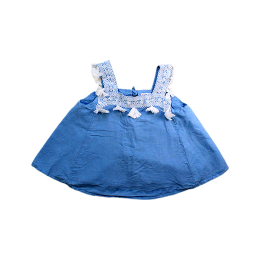 A Blue Sleeveless Tops from Crewcuts in size 6T for girl. (Front View)