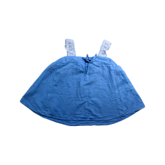 A Blue Sleeveless Tops from Crewcuts in size 6T for girl. (Back View)