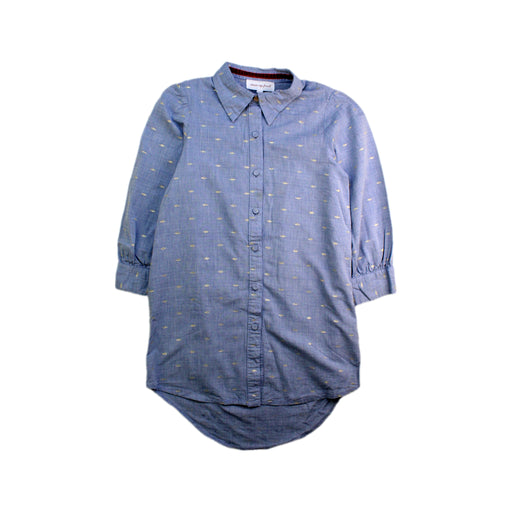 A Blue Long Sleeve Dresses from Excuse My French in size 6T for girl. (Front View)