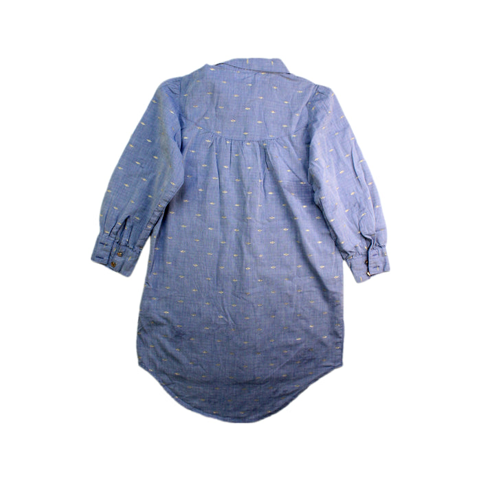A Blue Long Sleeve Dresses from Excuse My French in size 6T for girl. (Back View)
