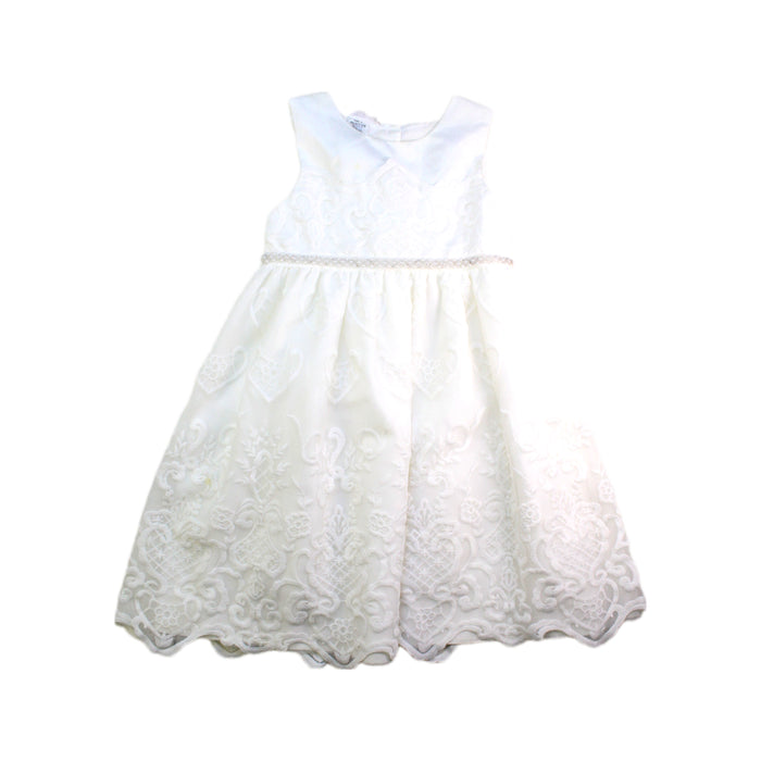 A White Sleeveless Dresses from Blueberi Boulevard in size 6T for girl. (Front View)