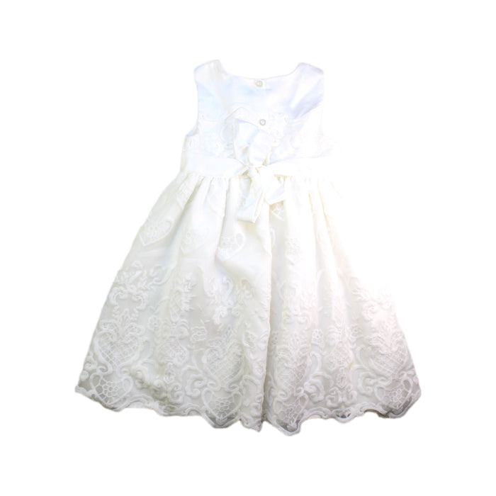 A White Sleeveless Dresses from Blueberi Boulevard in size 6T for girl. (Back View)