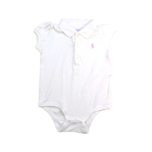 A White Short Sleeve Bodysuits from Ralph Lauren in size 6-12M for girl. (Front View)